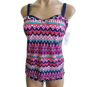 Profile by Gottex Tequila D Cup Swimsuit Tankini Top 34D